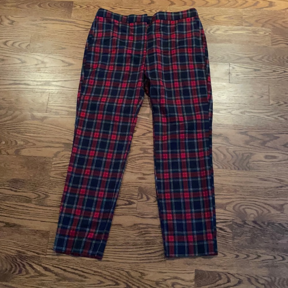 ZARA Red Plaid Pants